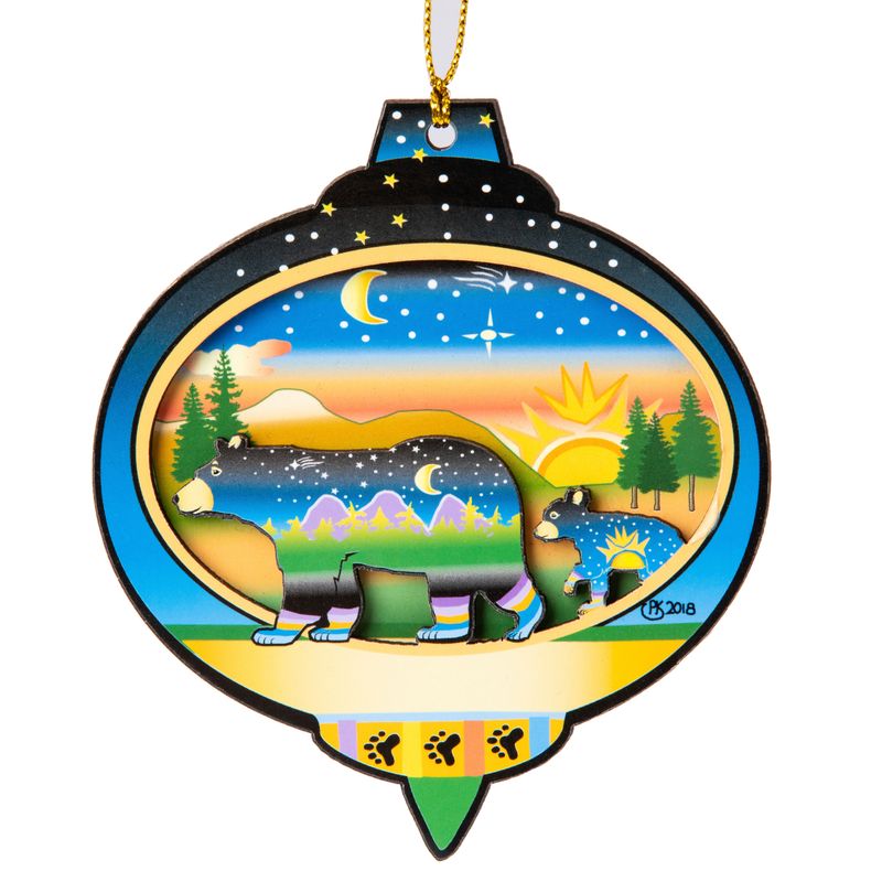 Moonlite Bear Family 2 Wood Ornament