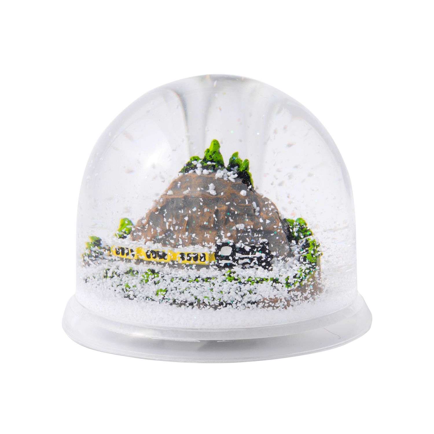 Yellow Train Acrylic Snow-Globe