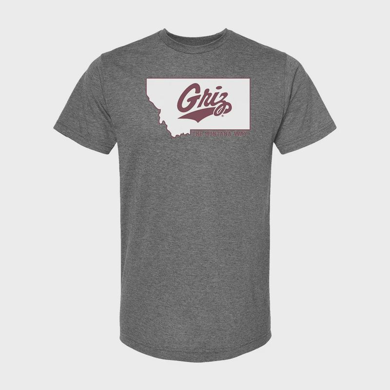 Griz State Of Mind Tee  In Charcoal