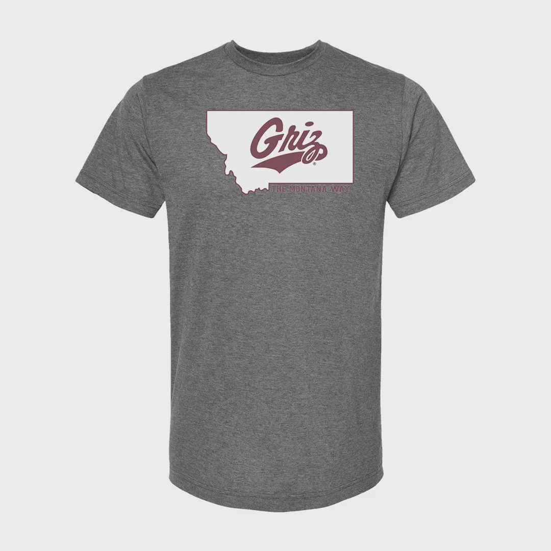 Griz State Of Mind Tee  In Charcoal, Size: Small