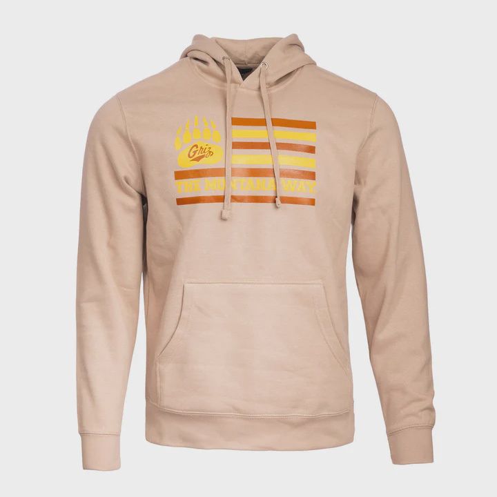 The Griz Flag Hoodie Desert Tan
