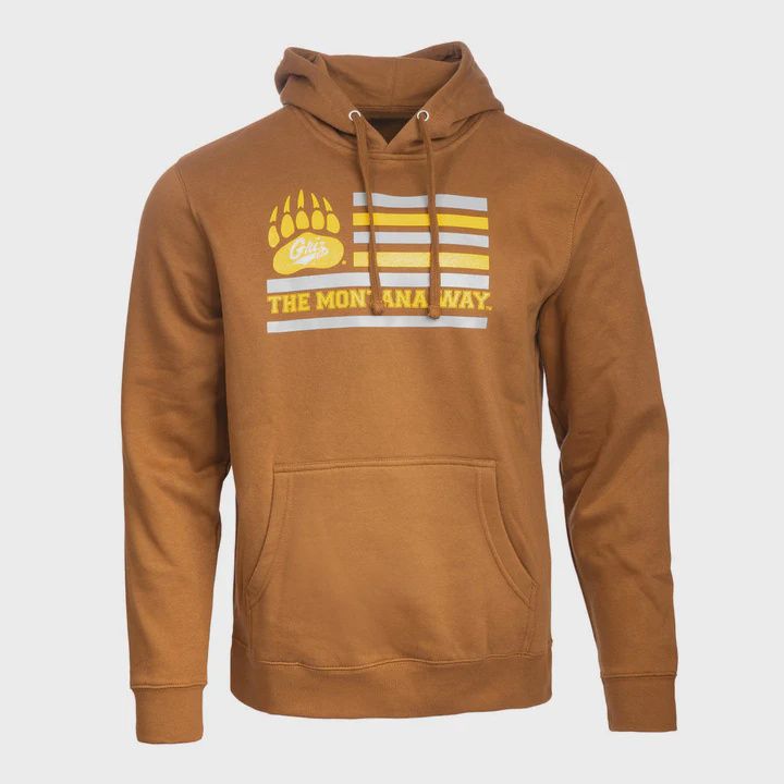 The Griz Flag Hoodie, Pattern: Duck brown, Size: Small