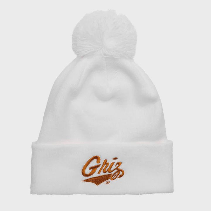 Griz Pom Beanie in White