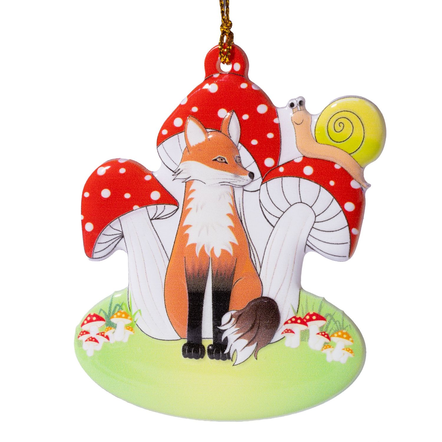 Mushrooms w/ Fox Ornament