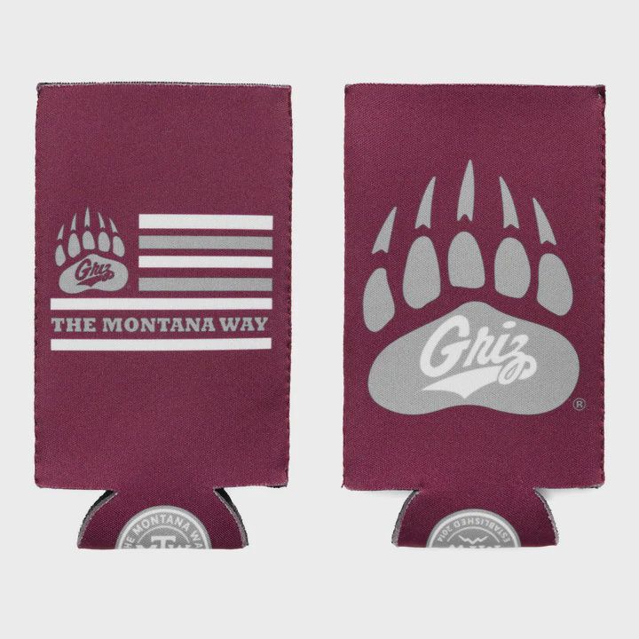 Griz Slim Can Koozie in Maroon
