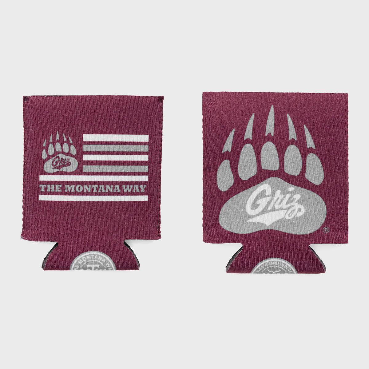 Griz Can Koozie in Maroon