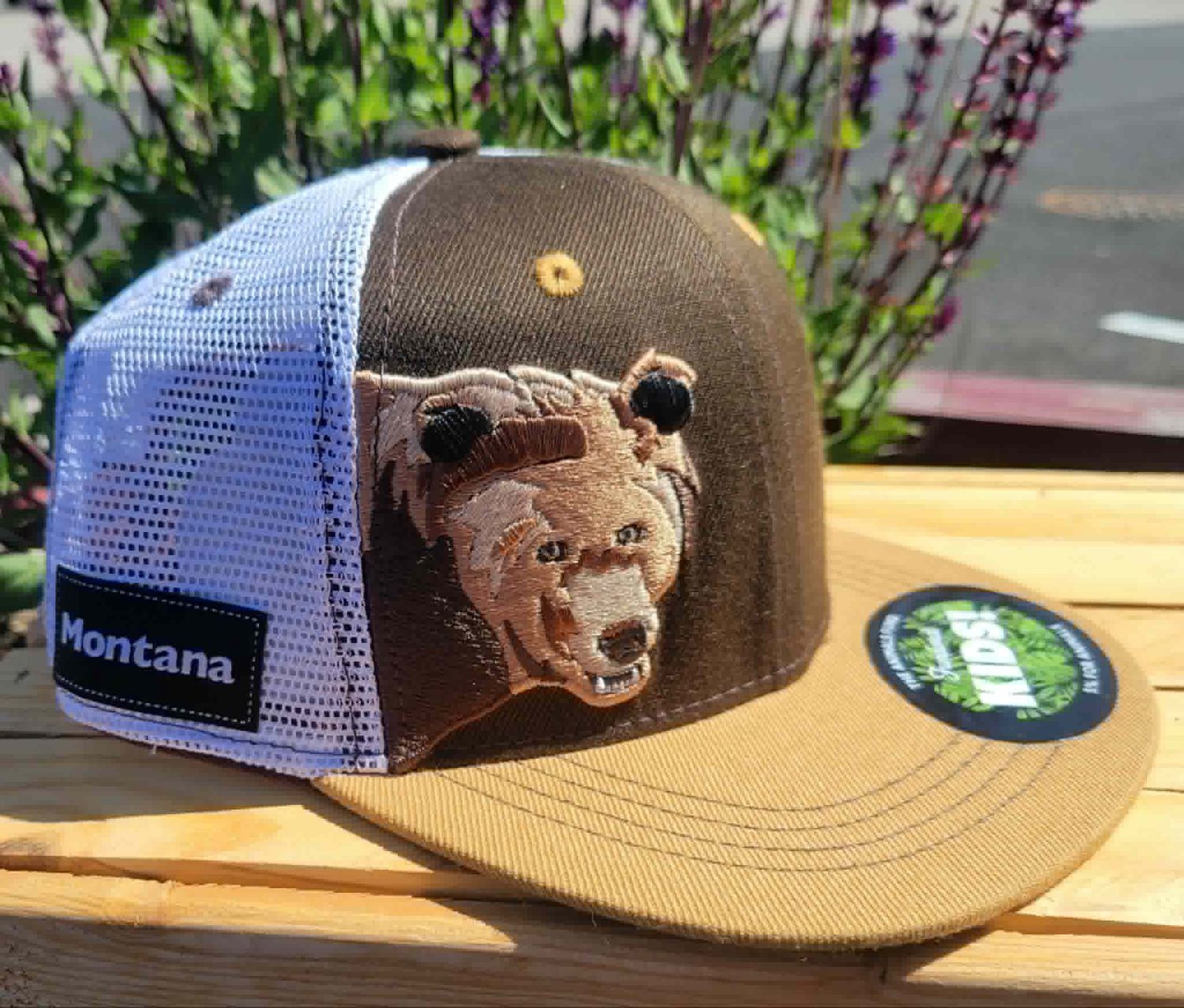 Bomae Adjustable Kids Hats, Animal: BEAR, Pattern: Side MT