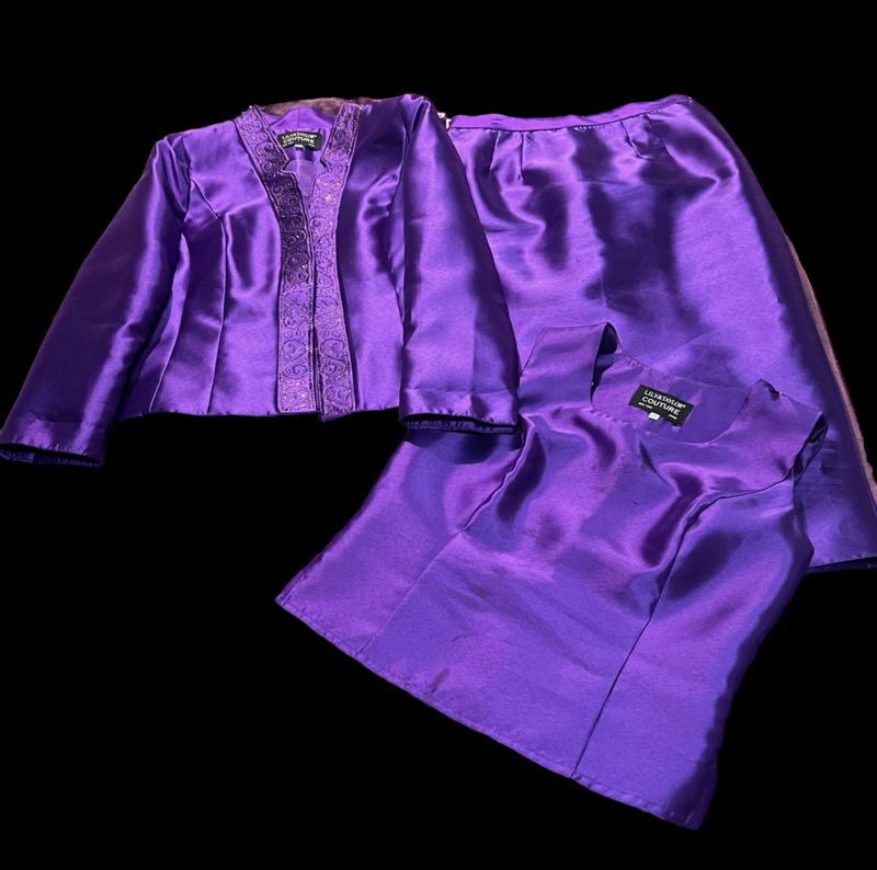 LILLIAN TAYLOR COUTURE COLLECTION DESIGNER WOMEN'S 3PC JACKET SKIRT SUIT