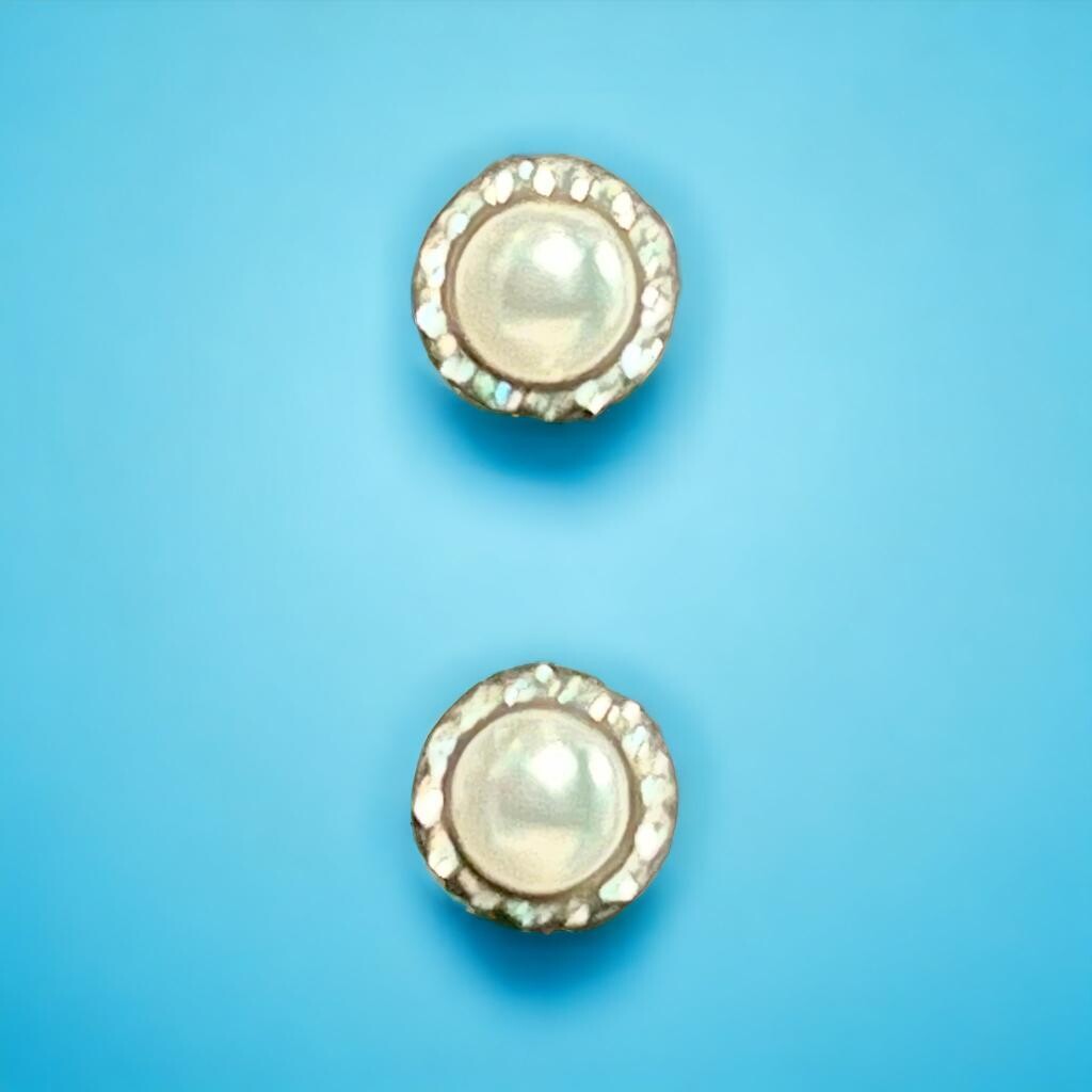 SAVANNAH SOUTH SEA PEARL AND RHINESTONE EARRINGS