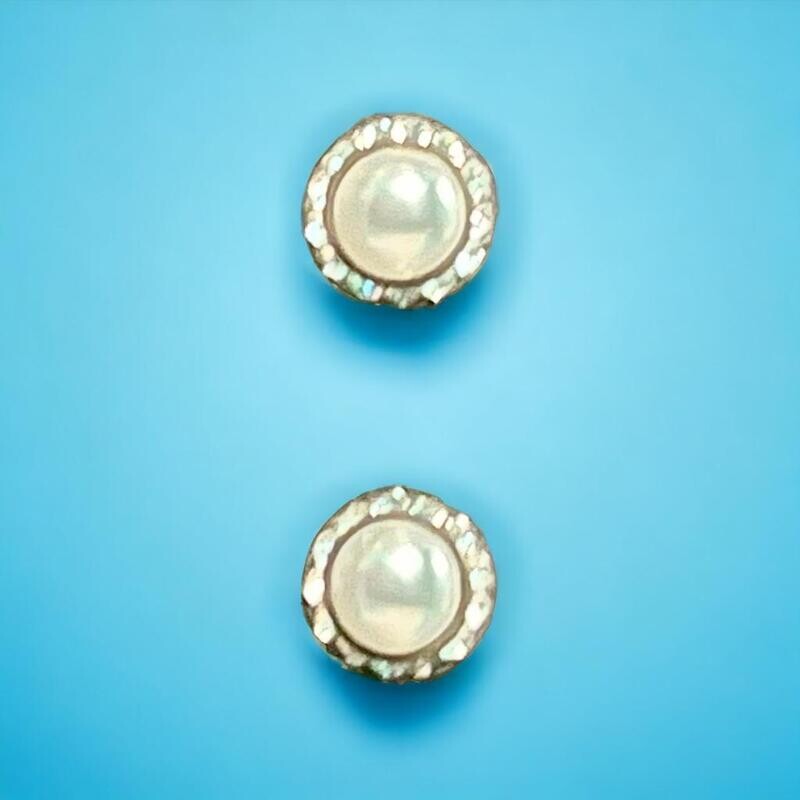 SAVANNAH SOUTH SEA PEARL AND RHINESTONE EARRINGS