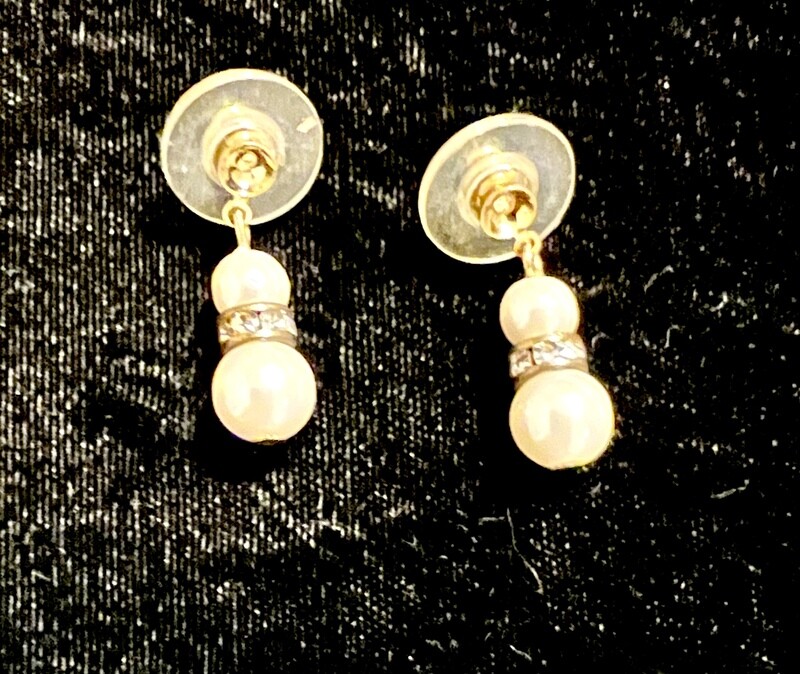 14k POST EARRINGS SWAROVSKI PERAL