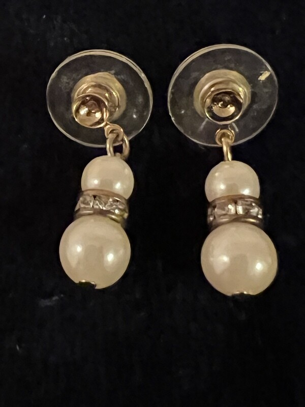 14k POST EARRINGS SWAROVSKI PERAL