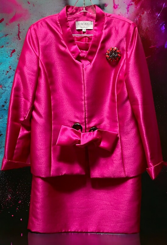 LILY AND TAYLOR DESIGNER WOMEN'S 3PC JACKET SKIRT SUIT