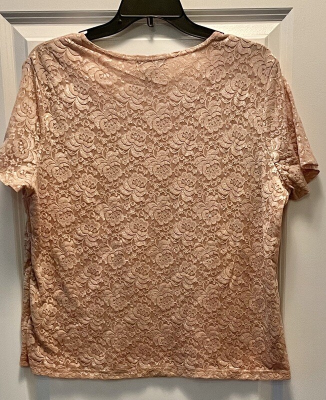 LACE SCOOP NECK SHORT SLEAVE TOP