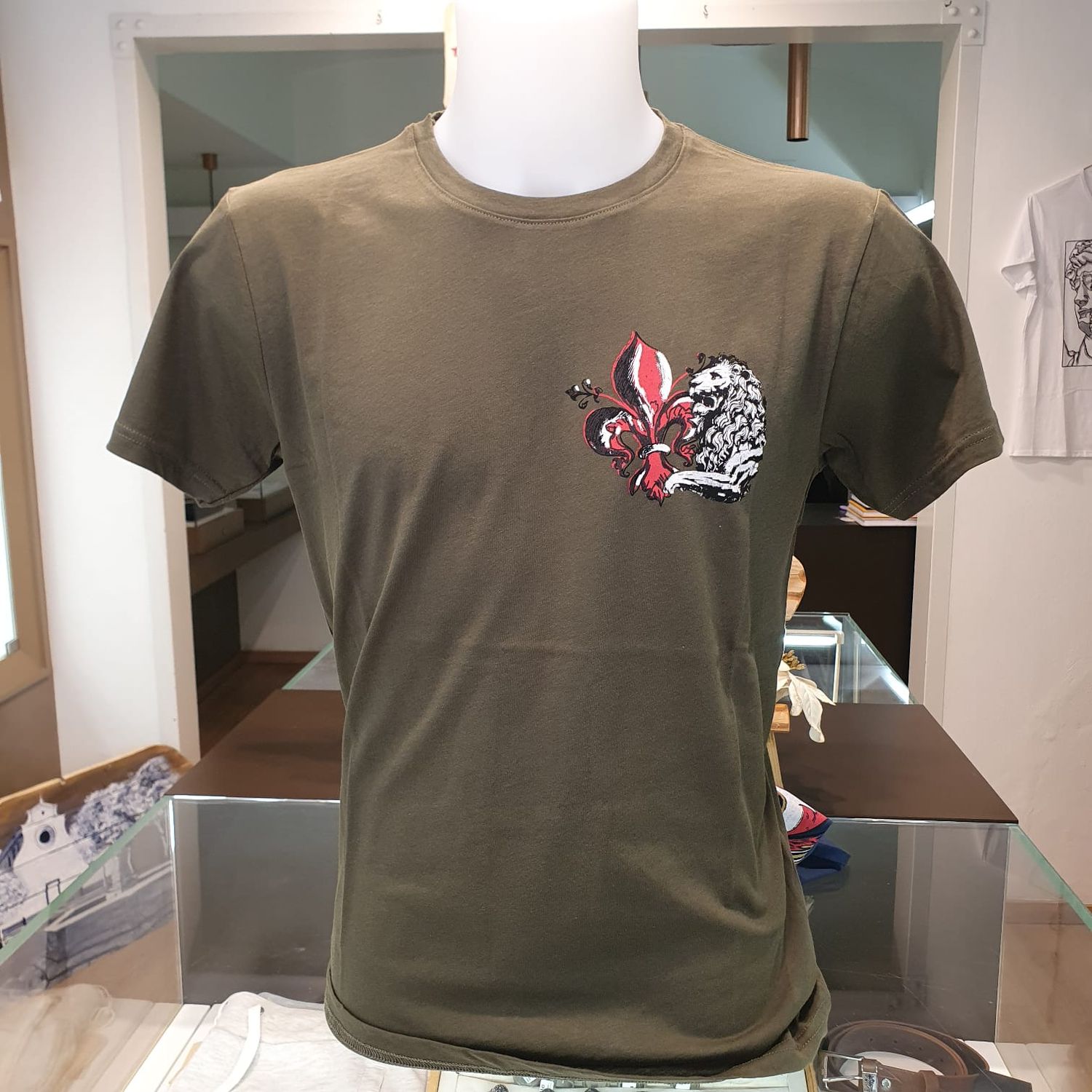Maglia &quot;Leone e Giglio&quot; Verde militare