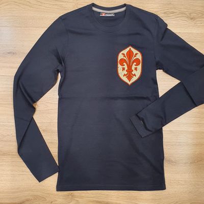 Maglia maniche lunghe "Giglio vintage" blu navy