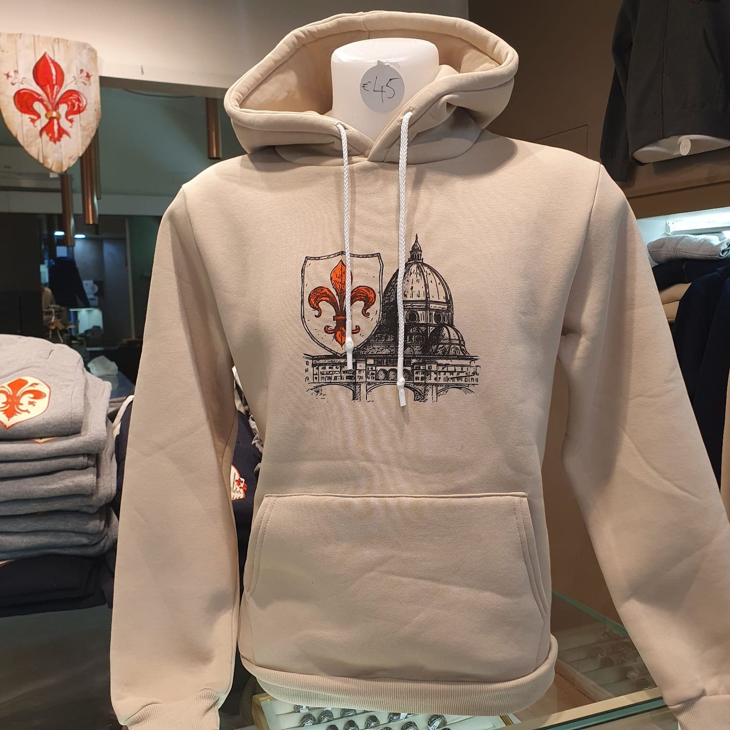Felpa "Duomo e Ponte Vecchio" (colore sabbia)