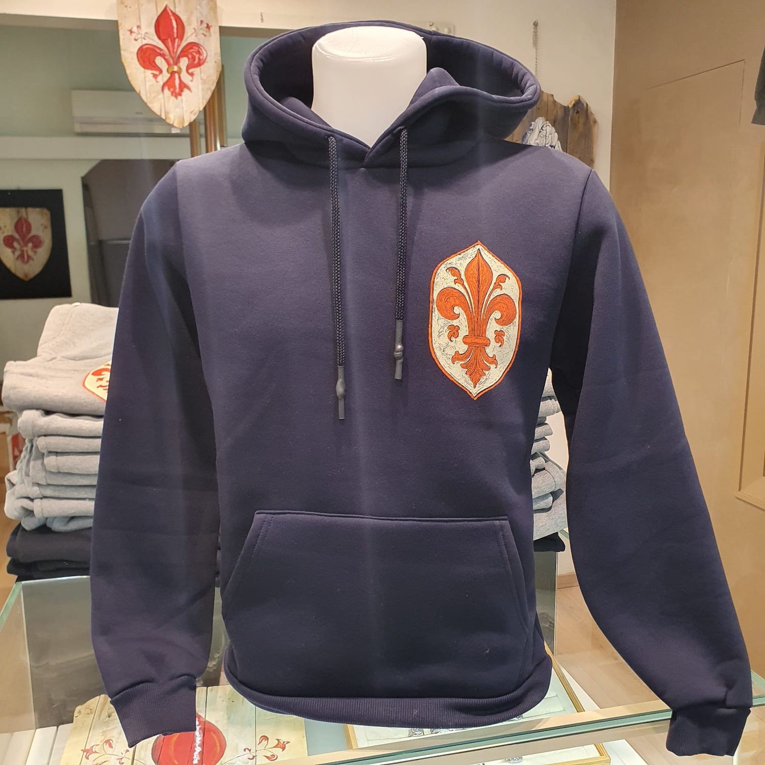 Felpa "Giglio Vintage" (blu navy)