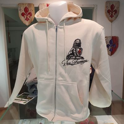 Felpa cerniera e cappuccio Leone Fiorenza (colore sabbia)