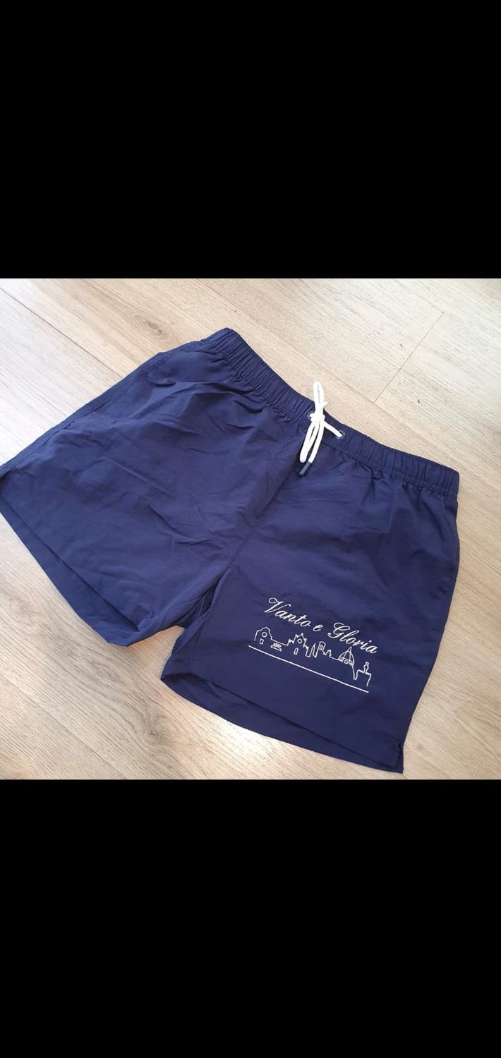 Costume con ricamo "Skyline Vanto e Gloria" (blu)
