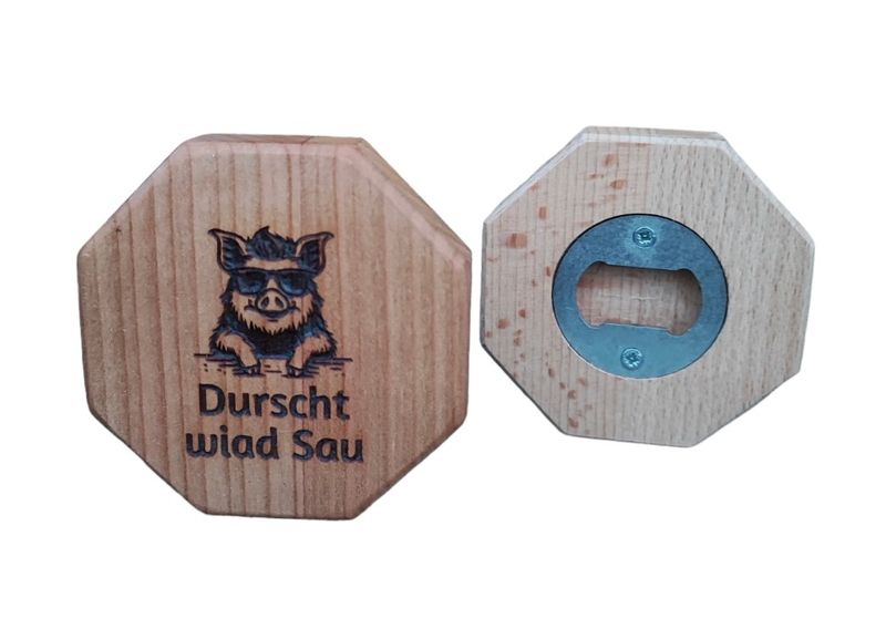 Flaschenöffner &quot;Durscht wiad Sau&quot; -Wildsau