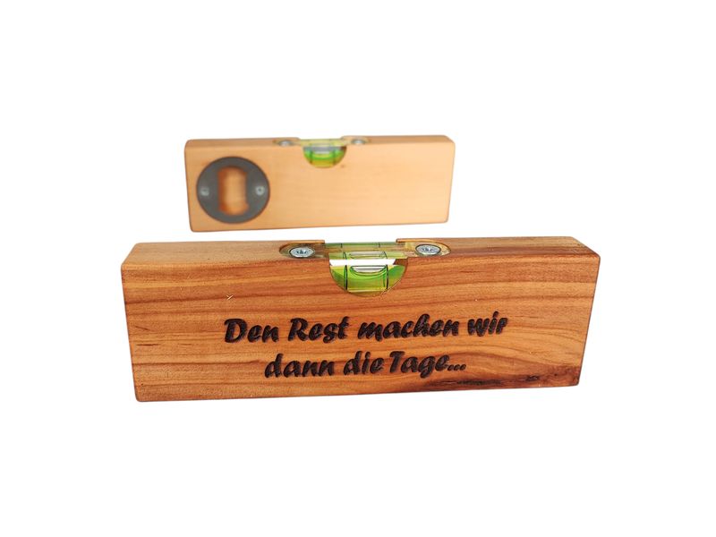 Flaschenöffner Wasserwaage &quot;Den Rest machen wir dann die Tage...&quot;