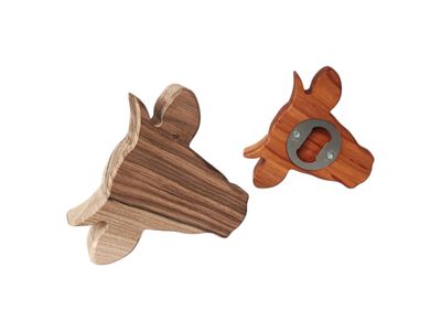 Flaschenöffner "Kuh" Nussbaum