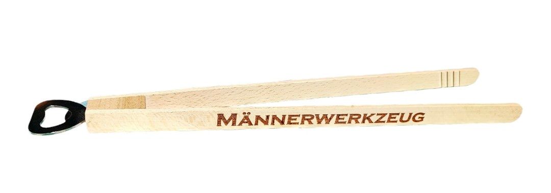 Grillzange mit Flaschenöffner "Männerwerkzeug"