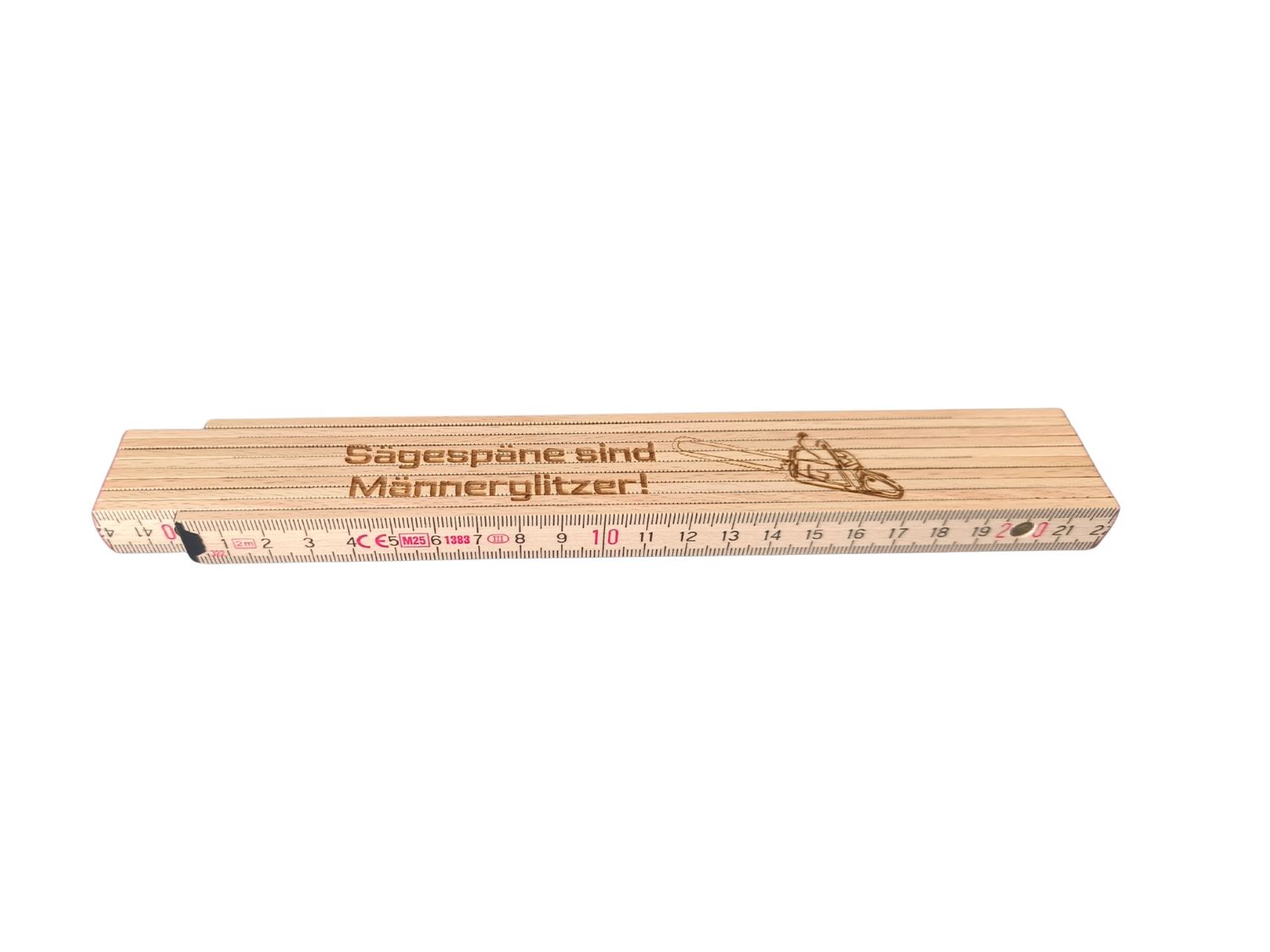 Holzmeterstab "Sägespäne sind Männerglitzer"