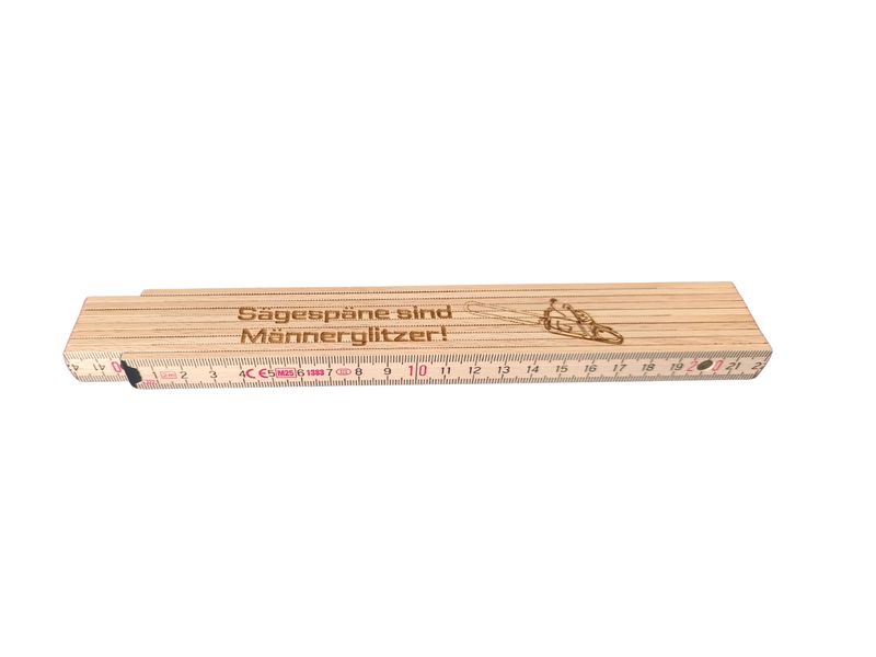 Holzmeterstab "Sägespäne sind Männerglitzer"