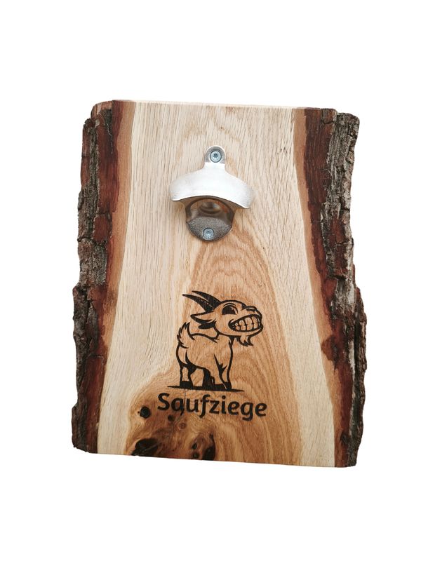 Wandflaschenöffner  "Saufziege"