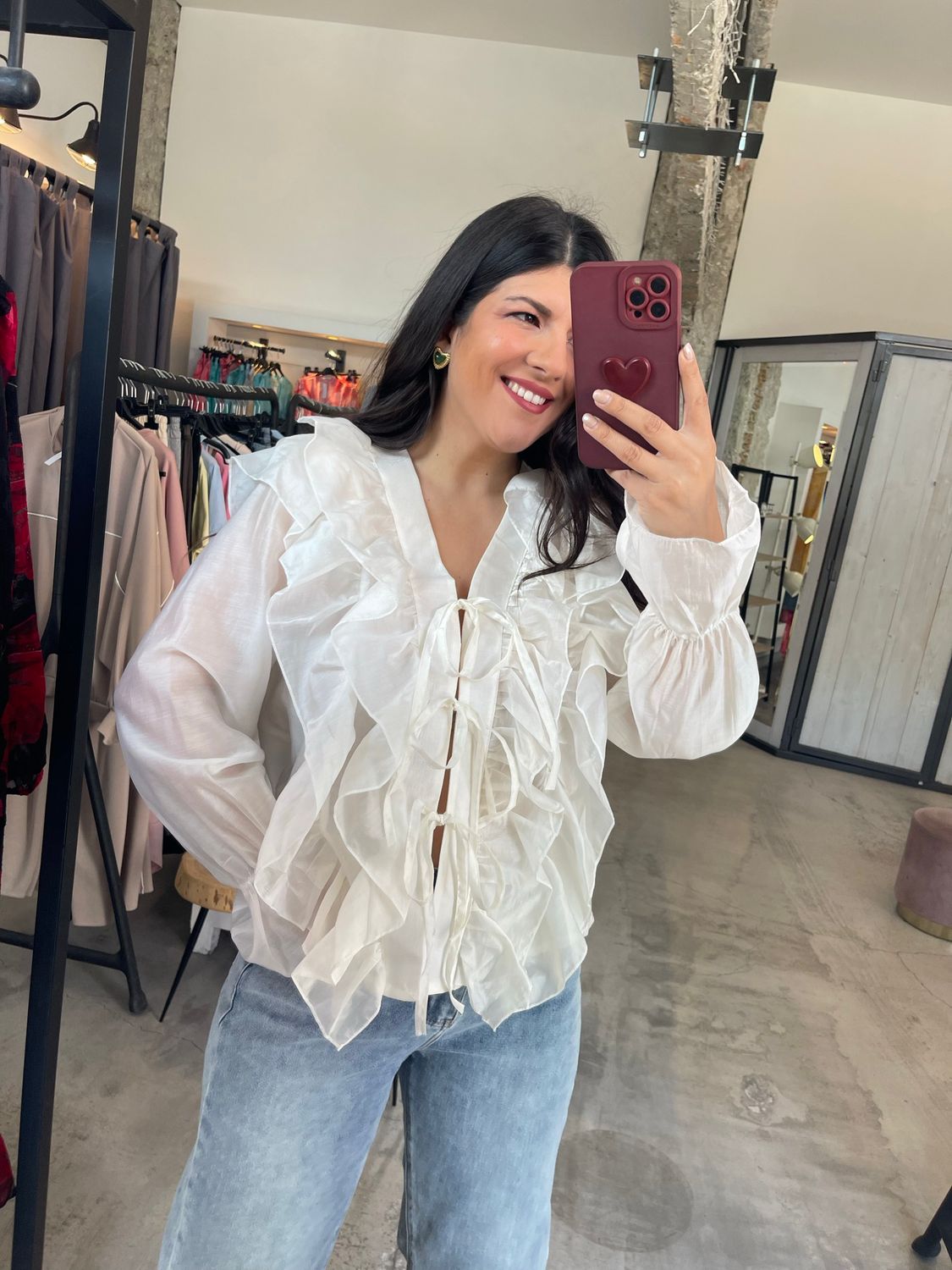 RUFFLE AND BOW BLOUSE