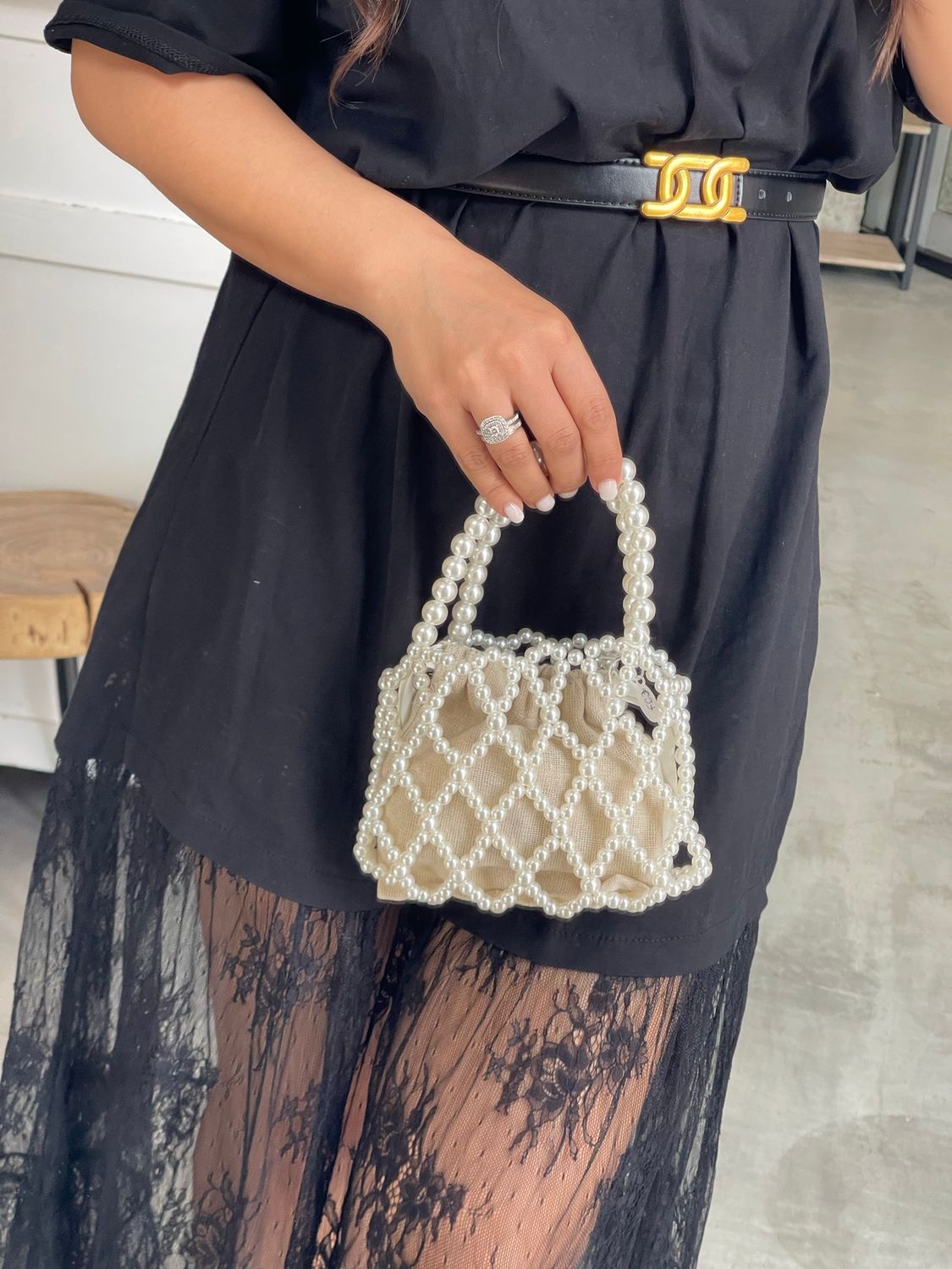 JADE HANDMADE PEARL BAG
