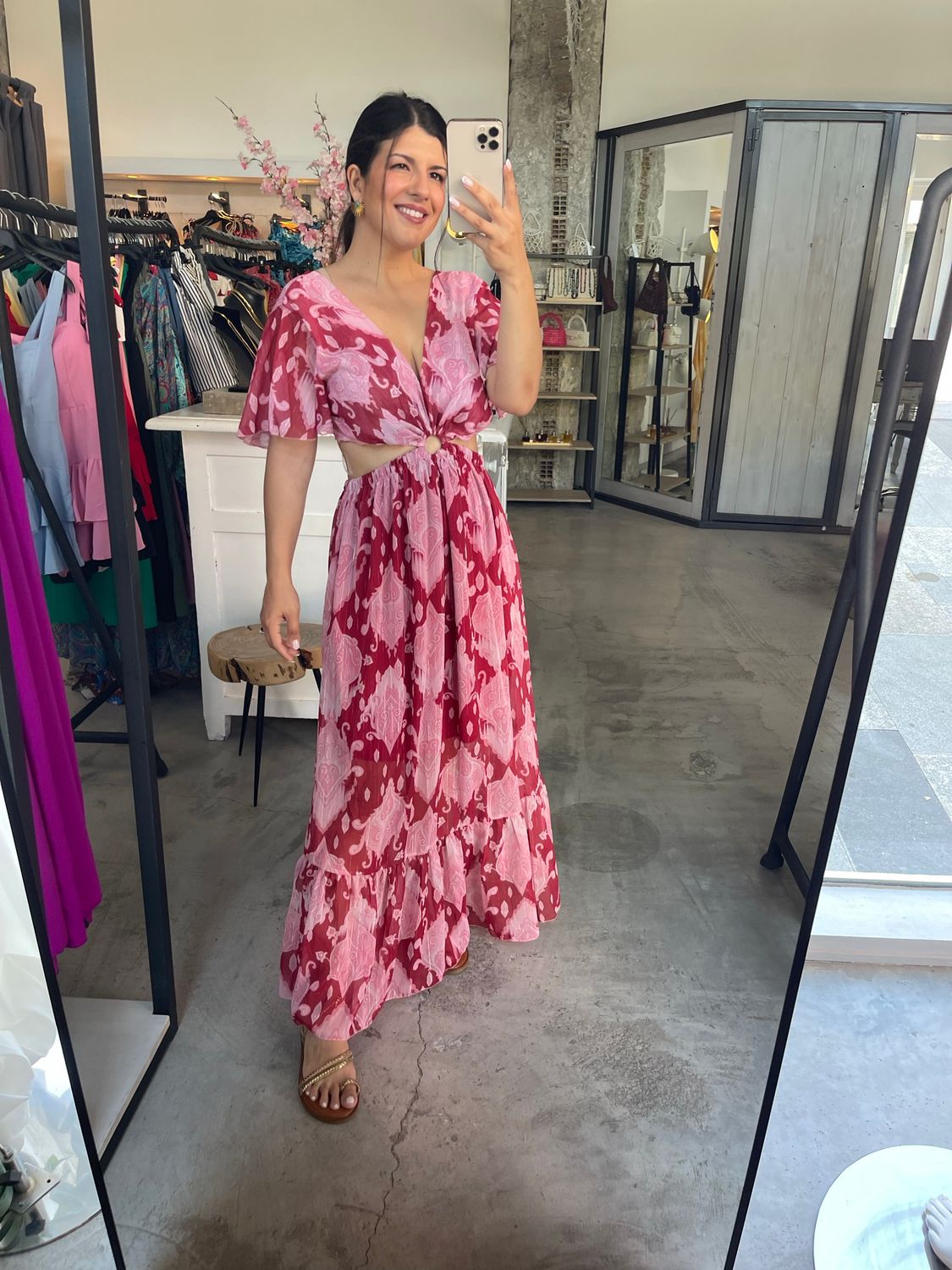 BRISA FLORAL CUT OFF DRESS
