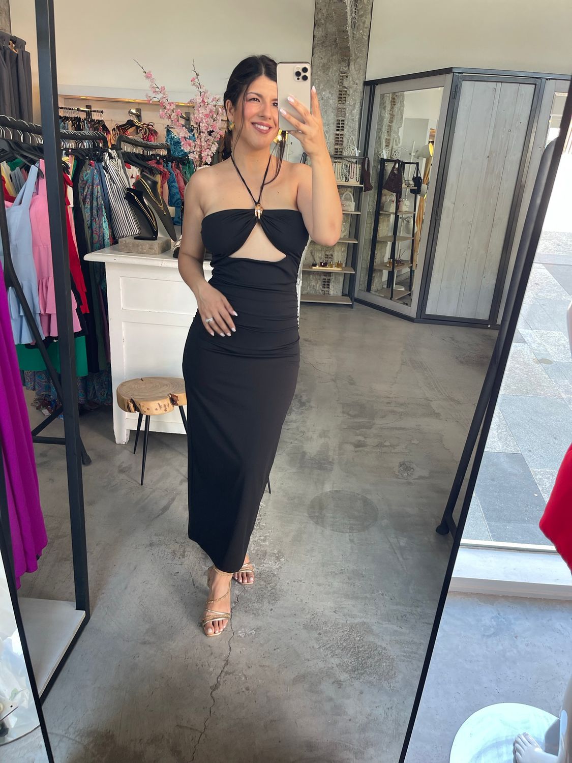CARLA LYCRA CUT OFF DRESS