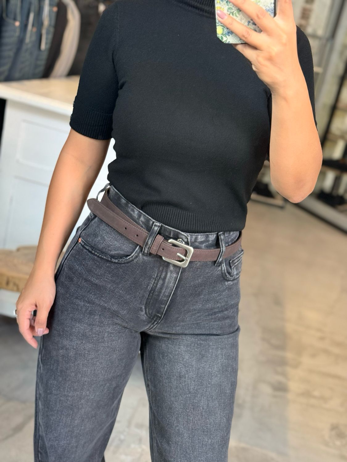 SQUARE LEATHER BELT