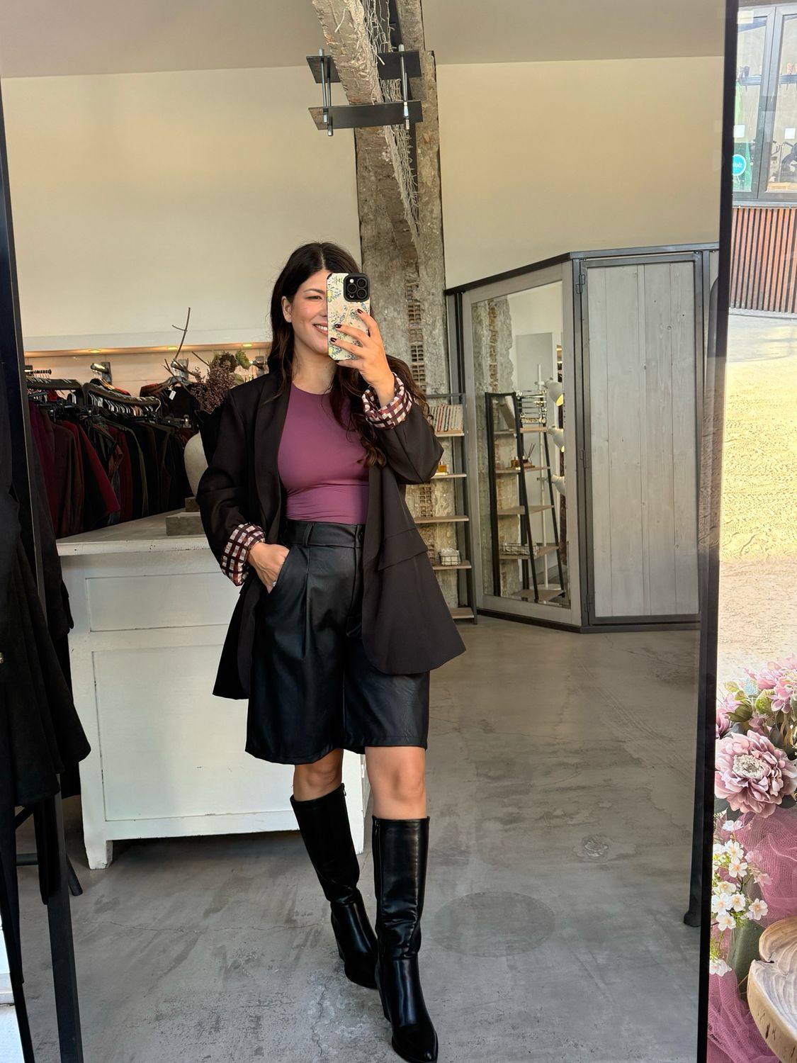 NOOR FAUX LEATHER SHORTS