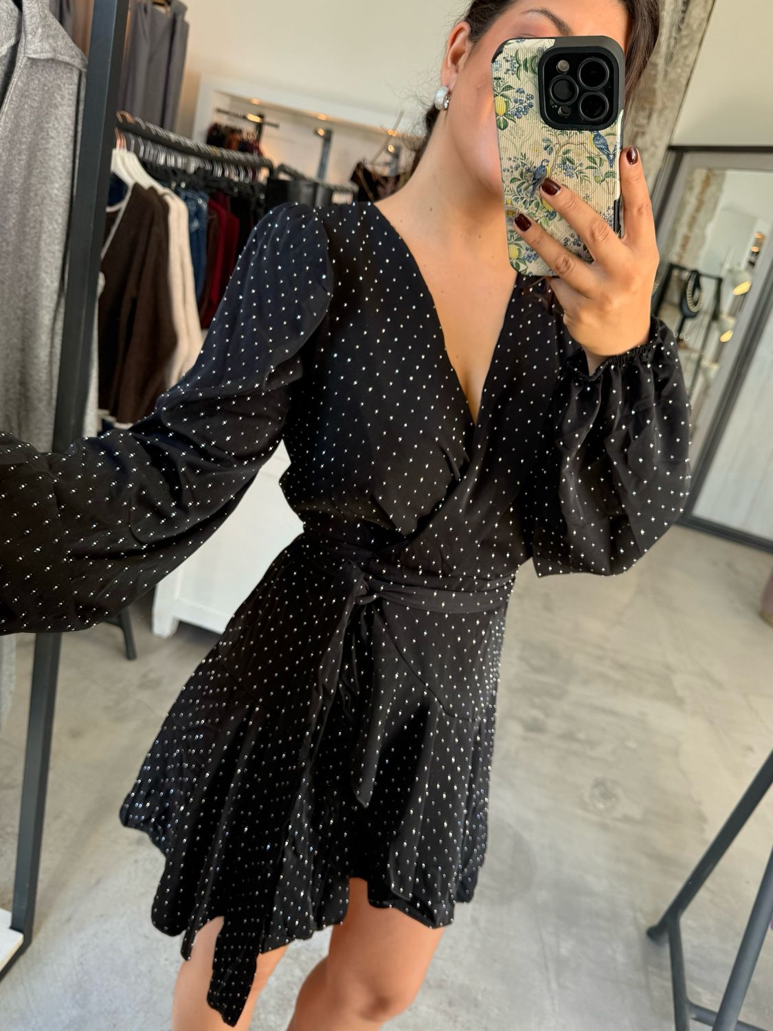 WRAP RHINESTONES DRESS