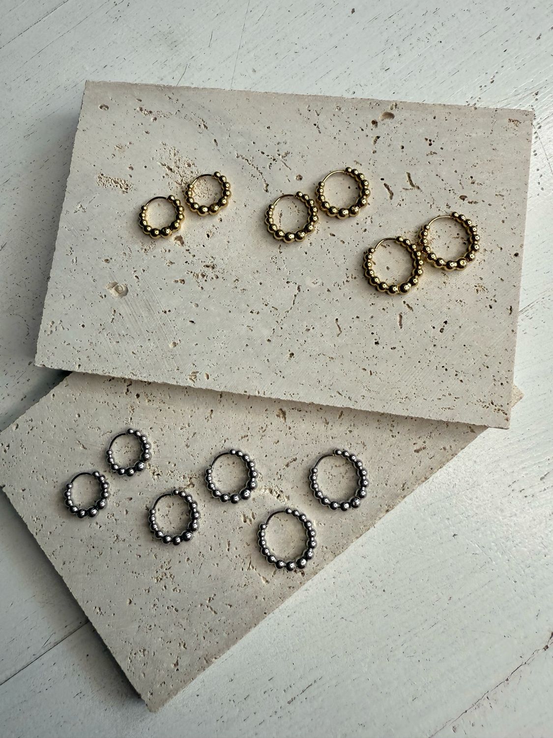 BALLS HOOPS EARRINGS