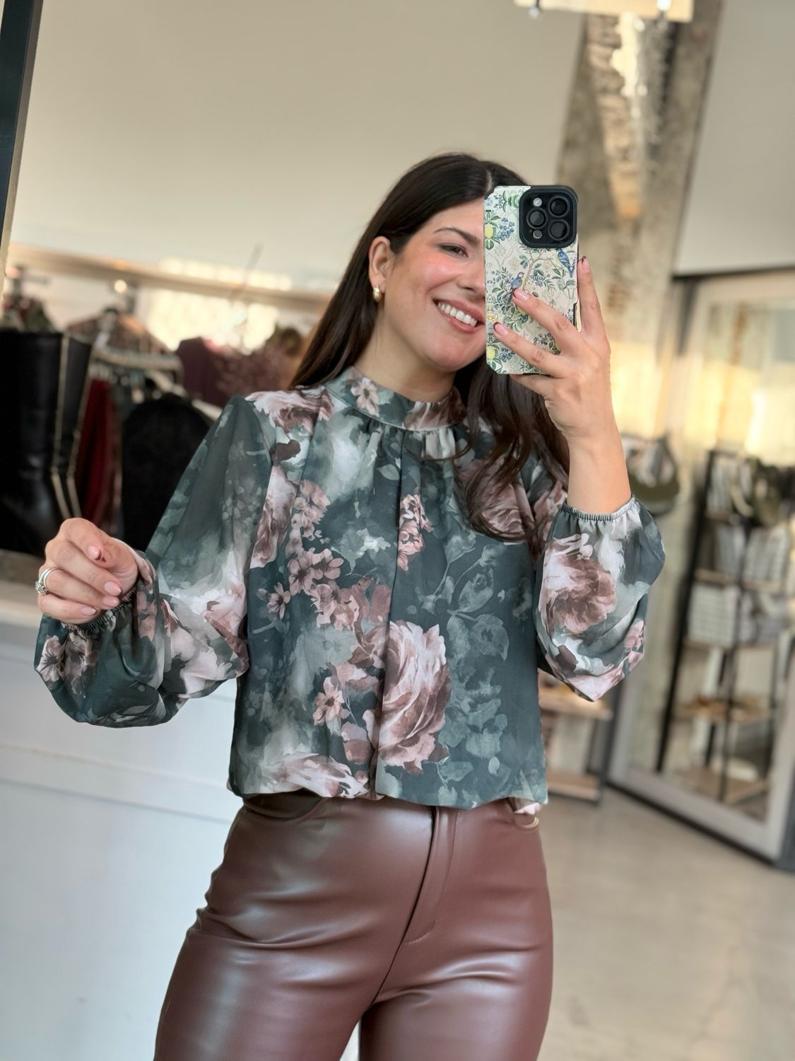 FLORAL CROPPED BLOUSE