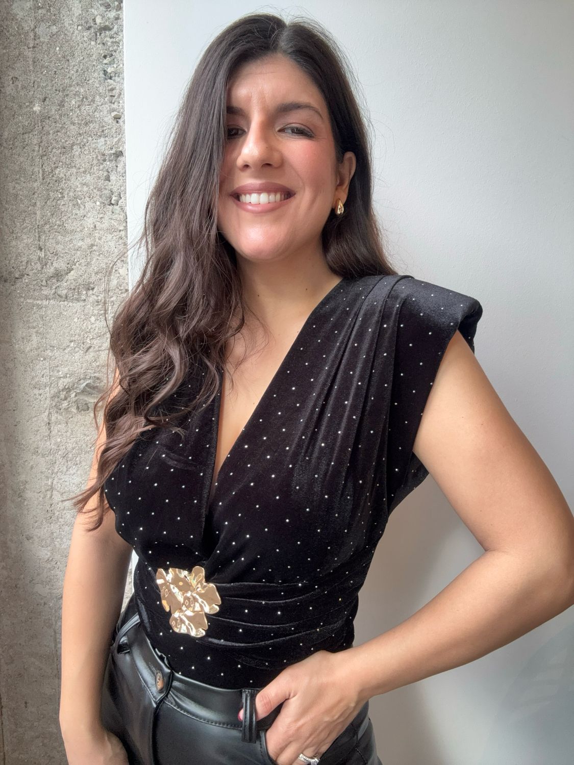 VELVET RHINESTONES BODY