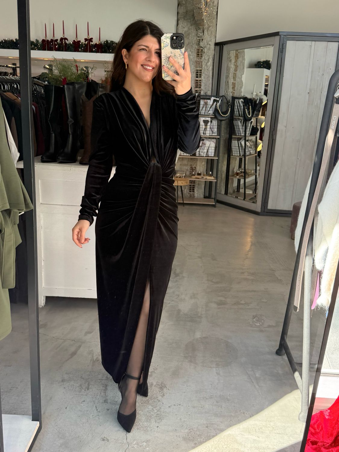 ANGEL MIDI VELVET DRESS