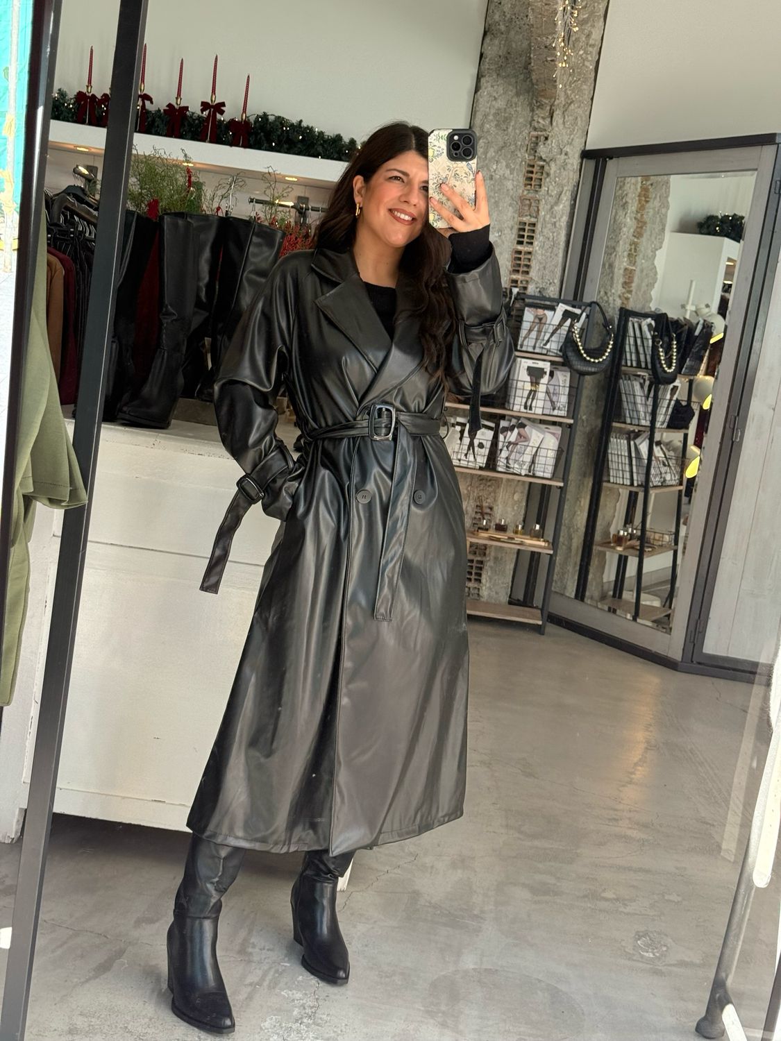 ECO LEATHER TRENCH COAT