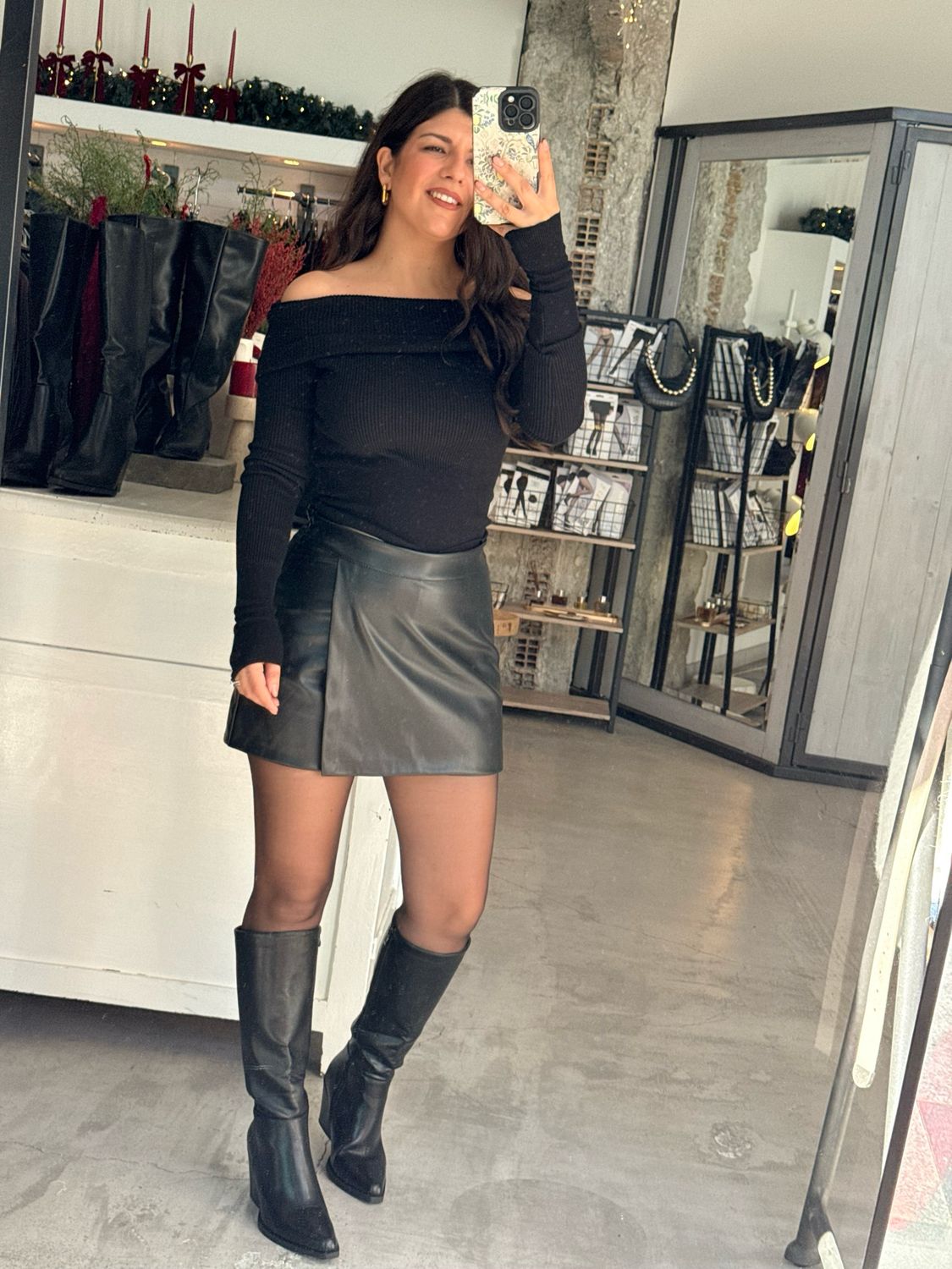 CAROL ECO LEATHER SKORT