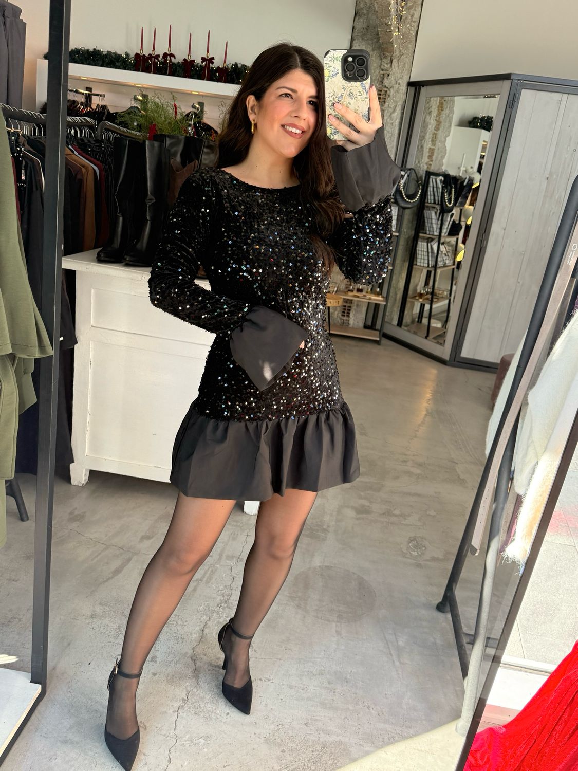 MINA SEQUIN VELVET DRESS
