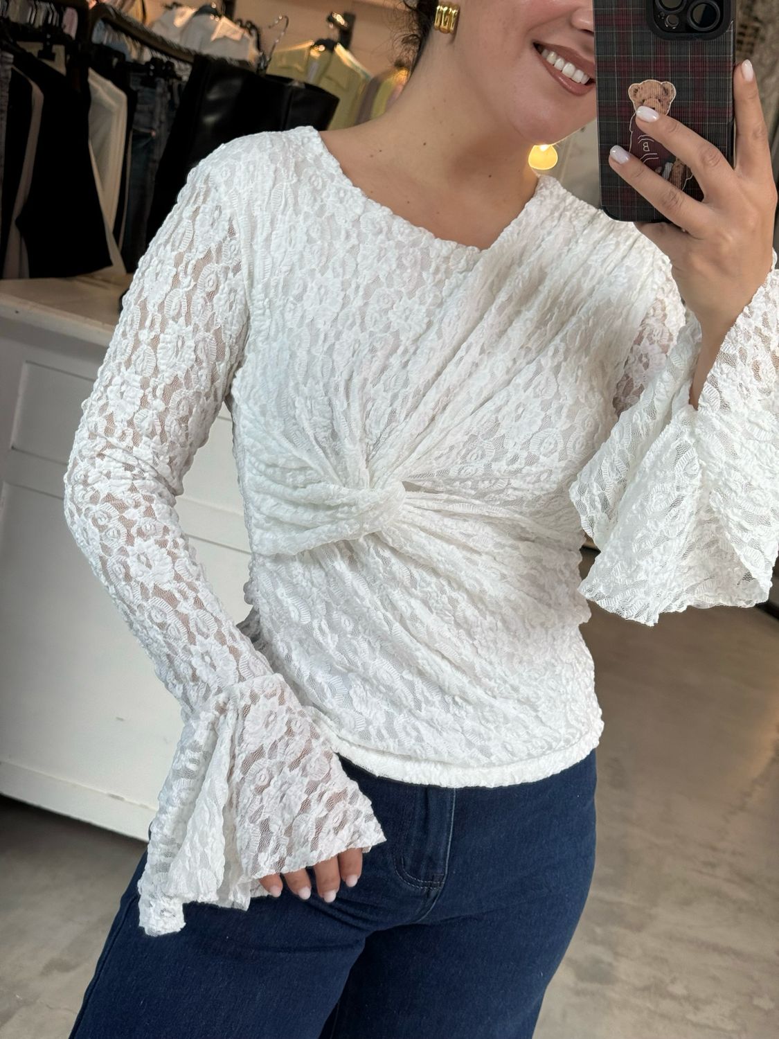 LACE TOP FLARED SLEEVES