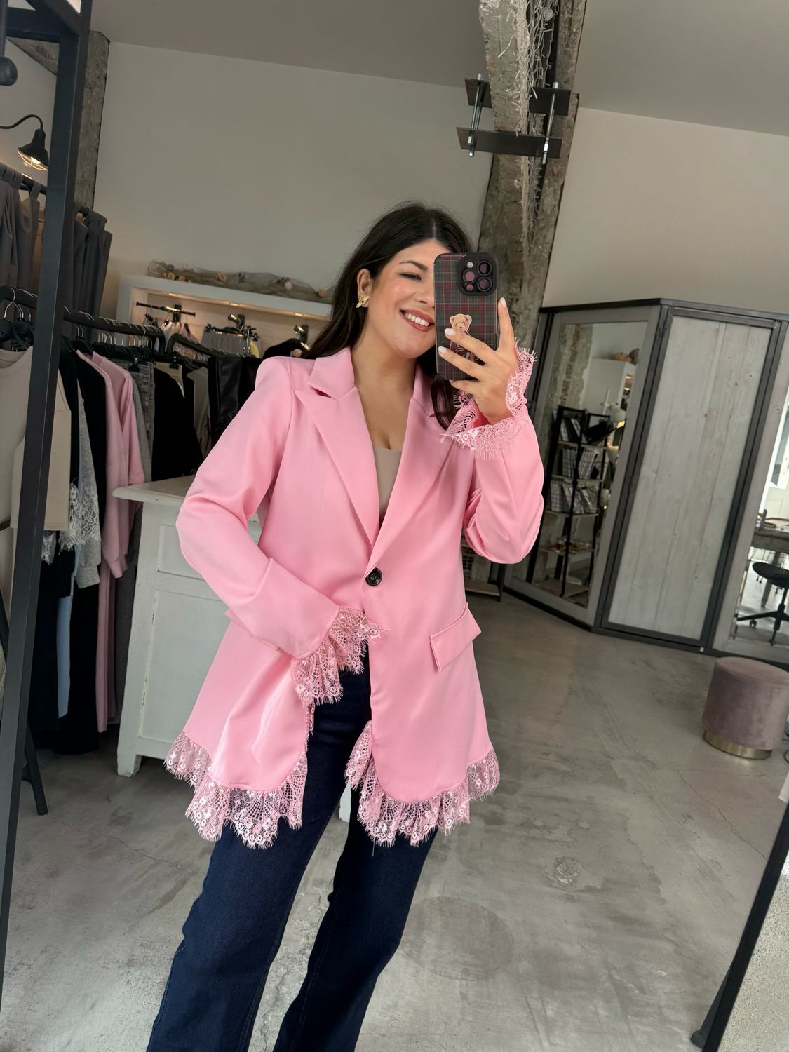 BLAZER WITH LACE DETAIL