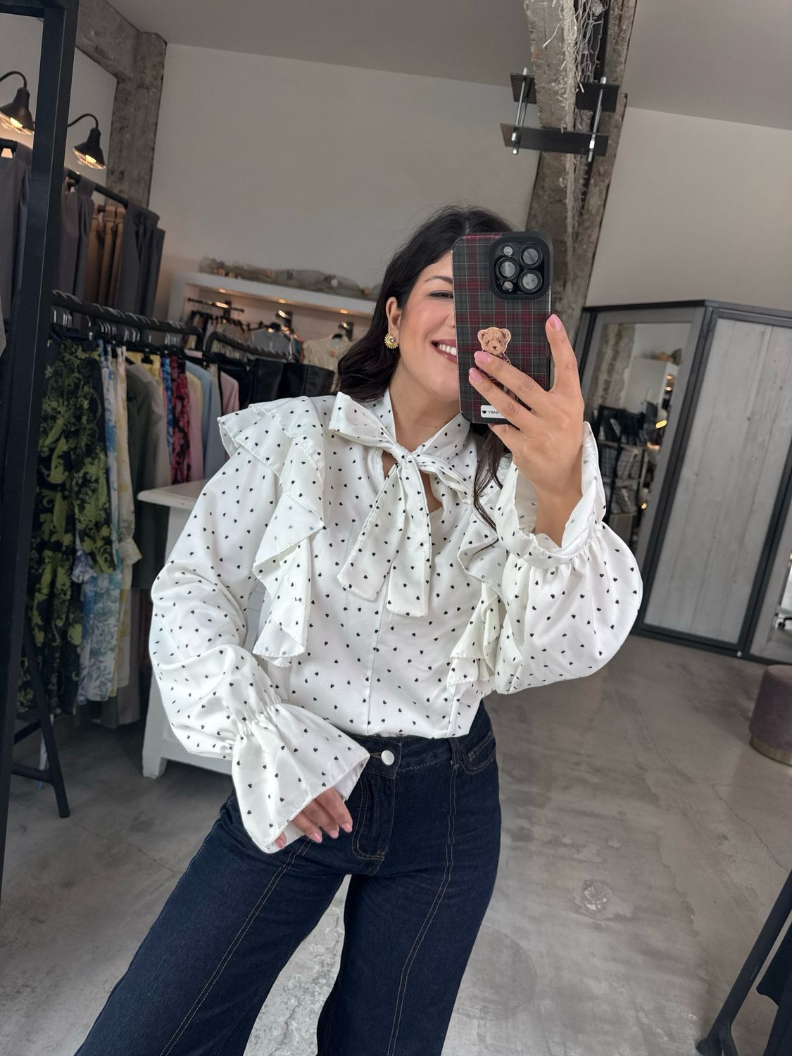 HEART POLKA DOTS BLOUSE