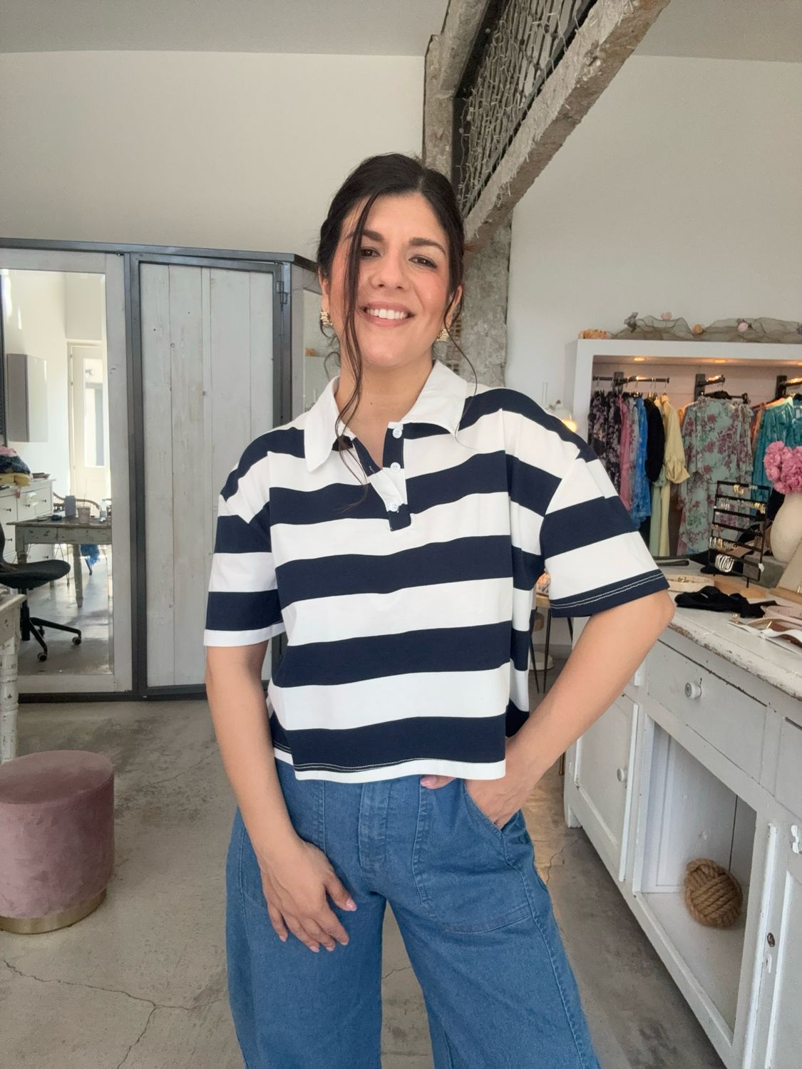 STRIPED CROPPED TSHIRT