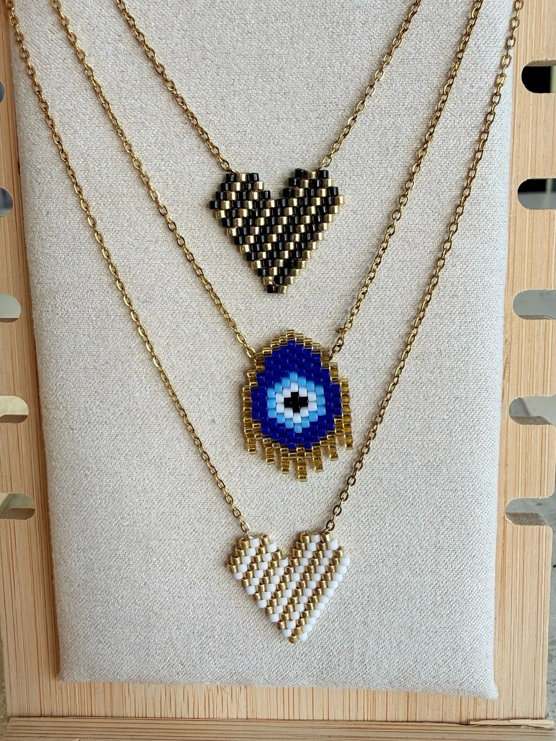 BEADED CHARM  NECKLACE